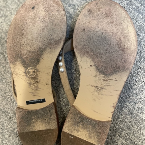 Authentic CHANEL Pearl Thong Sandals 36.5 - Picture 5 of 13